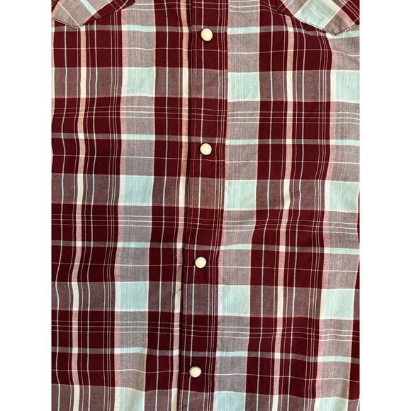 Dickies Men's Western Shirt Medium Plaid Pearl Snaps Relaxed Fit Ranch Rodeo EUC - Picture 5 of 9